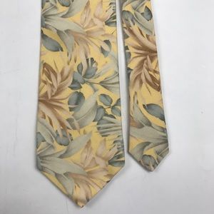 Caribbean Island Style Floral Silk Tie yellow